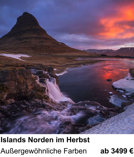 Dokumentarischer Fotokurs für Aufnahmen zu Islands Norden im Herbst: Außergewöhnliche Farben