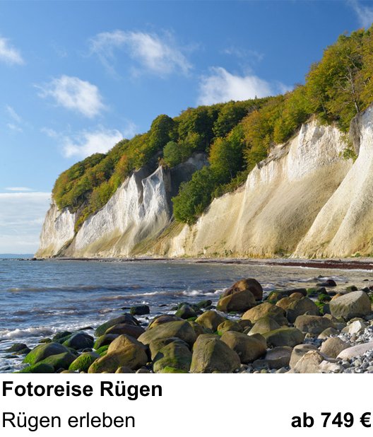Dokumentarischer Fotokurs für Aufnahmen zu Fotoreise Rügen: Rügen erleben